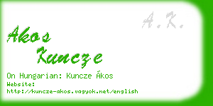 akos kuncze business card