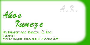 akos kuncze business card